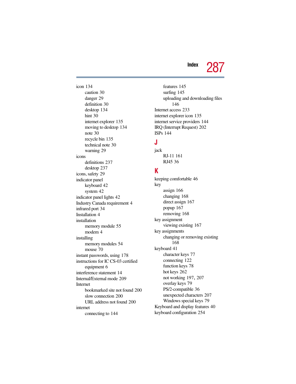 Toshiba Satellite Pro 6000 Series User Manual | Page 287 / 295