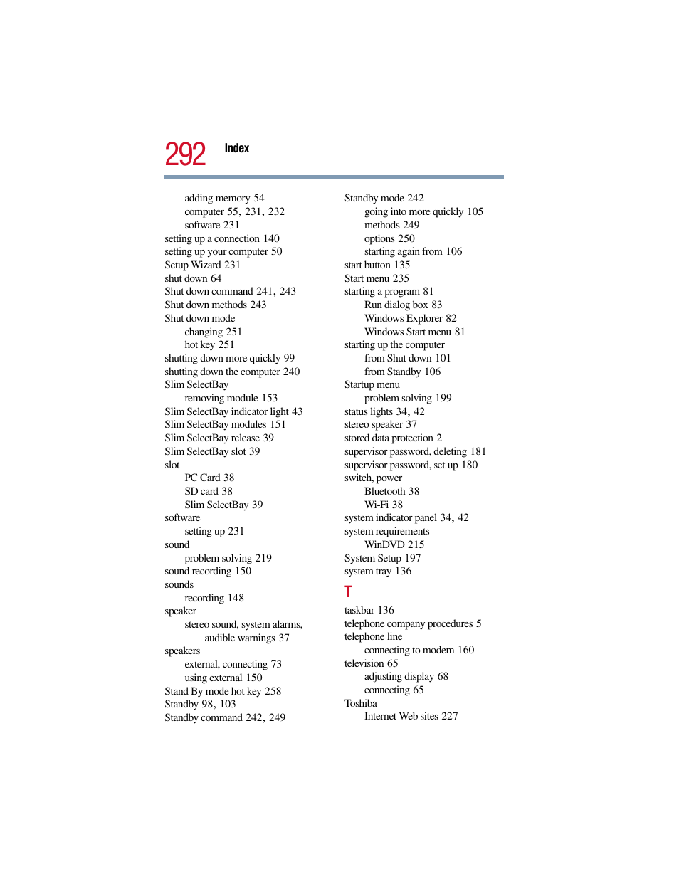 Toshiba Satellite Pro 6000 Series User Manual | Page 292 / 295