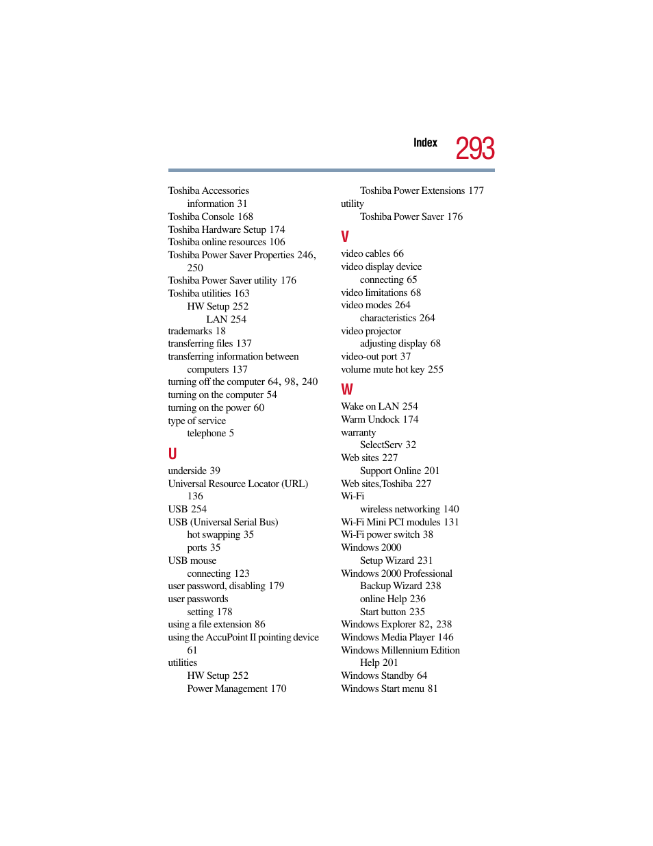Toshiba Satellite Pro 6000 Series User Manual | Page 293 / 295