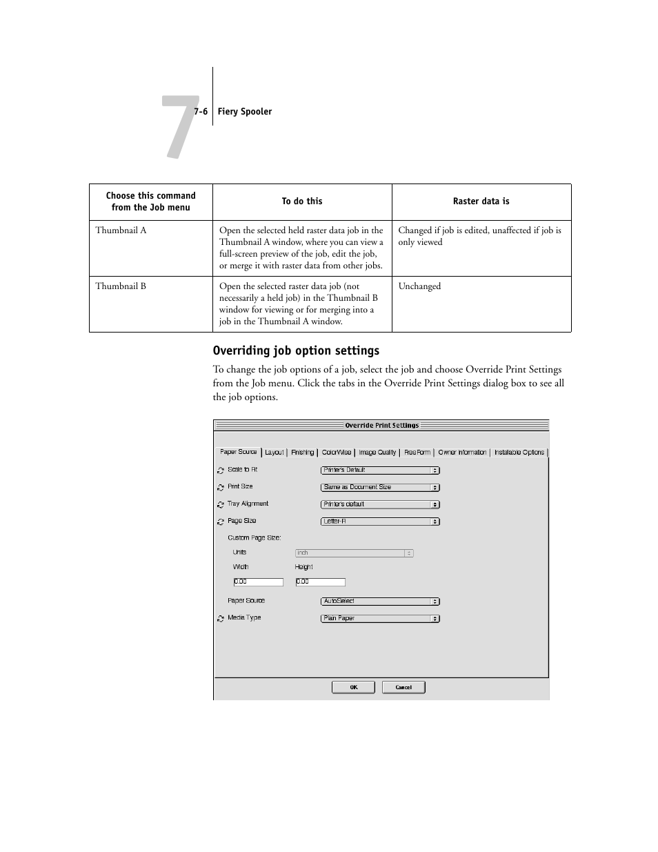 Overriding job option settings | Toshiba FIERY GA-1121 User Manual | Page 156 / 210