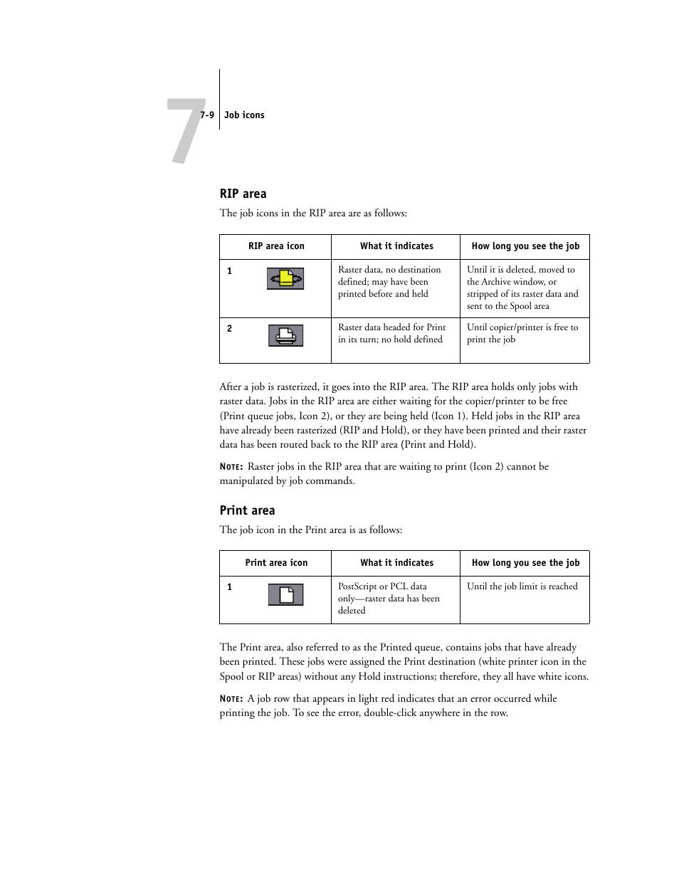 Rip area, Print area | Toshiba FIERY GA-1121 User Manual | Page 159 / 210