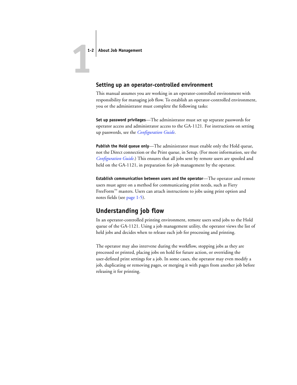 Setting up an operator-controlled environment, Understanding job flow | Toshiba FIERY GA-1121 User Manual | Page 18 / 210