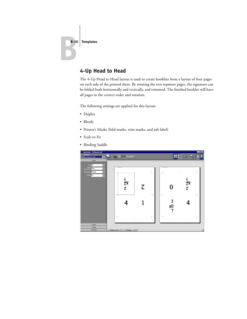 Up head to head, B-10 | Toshiba FIERY GA-1121 User Manual | Page 190 / 210