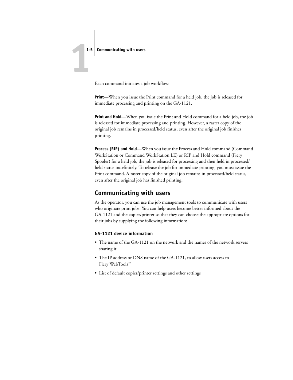 Communicating with users | Toshiba FIERY GA-1121 User Manual | Page 21 / 210