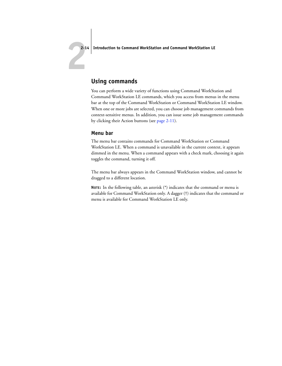 Using commands, Menu bar, 1 menu bar (see | Toshiba FIERY GA-1121 User Manual | Page 40 / 210