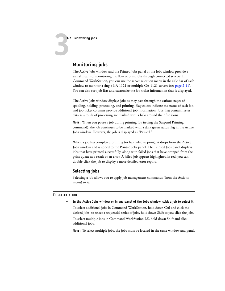 Monitoring jobs, Selecting jobs | Toshiba FIERY GA-1121 User Manual | Page 69 / 210