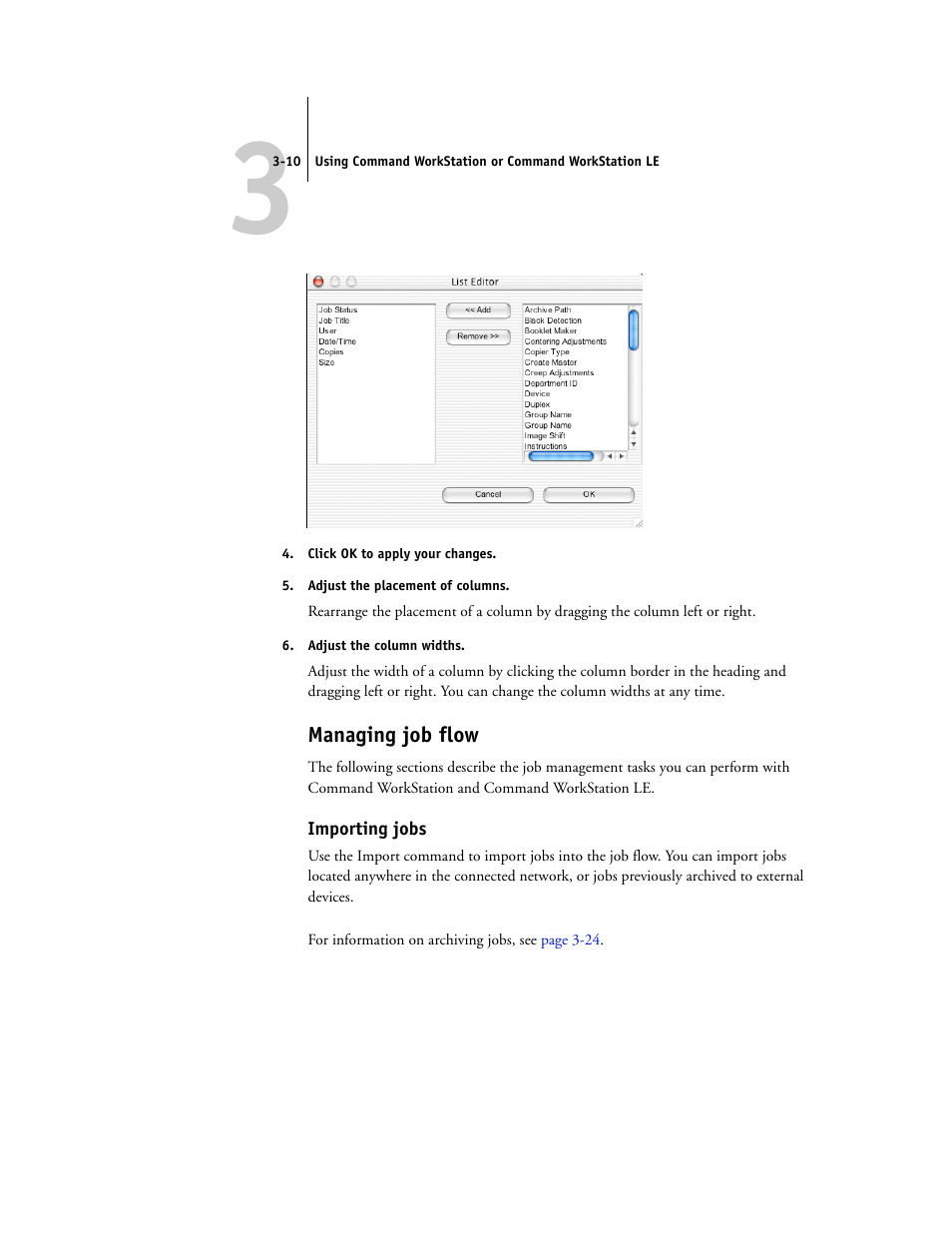 Managing job flow, Importing jobs | Toshiba FIERY GA-1121 User Manual | Page 72 / 210