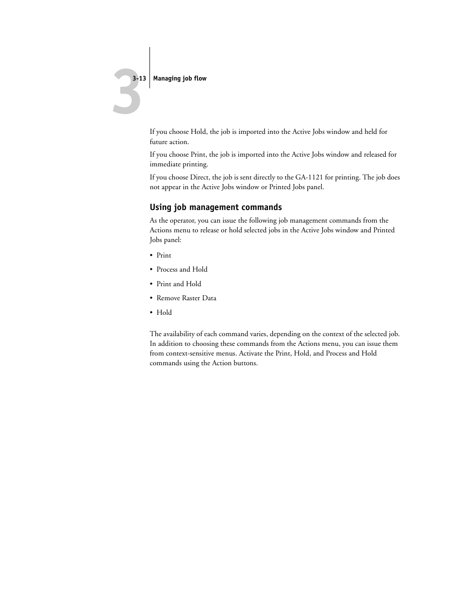 Using job management commands | Toshiba FIERY GA-1121 User Manual | Page 75 / 210