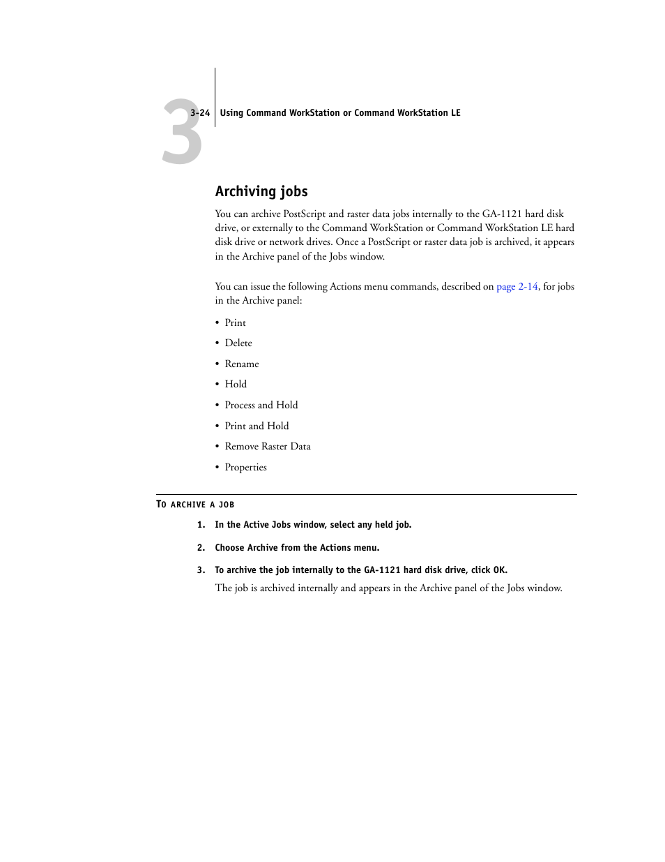 Archiving jobs | Toshiba FIERY GA-1121 User Manual | Page 86 / 210