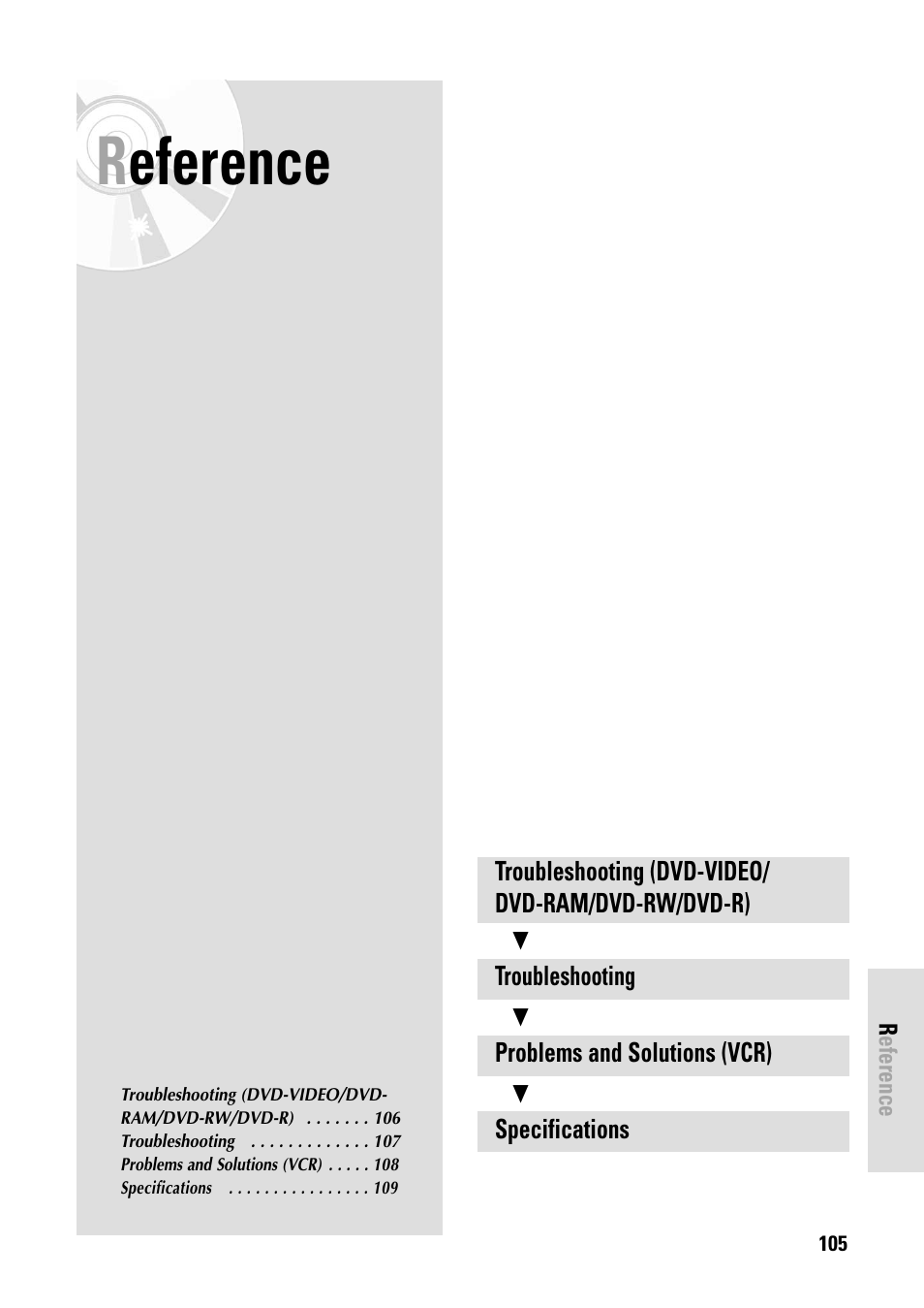 Reference | Toshiba D-VR3SB User Manual | Page 105 / 110