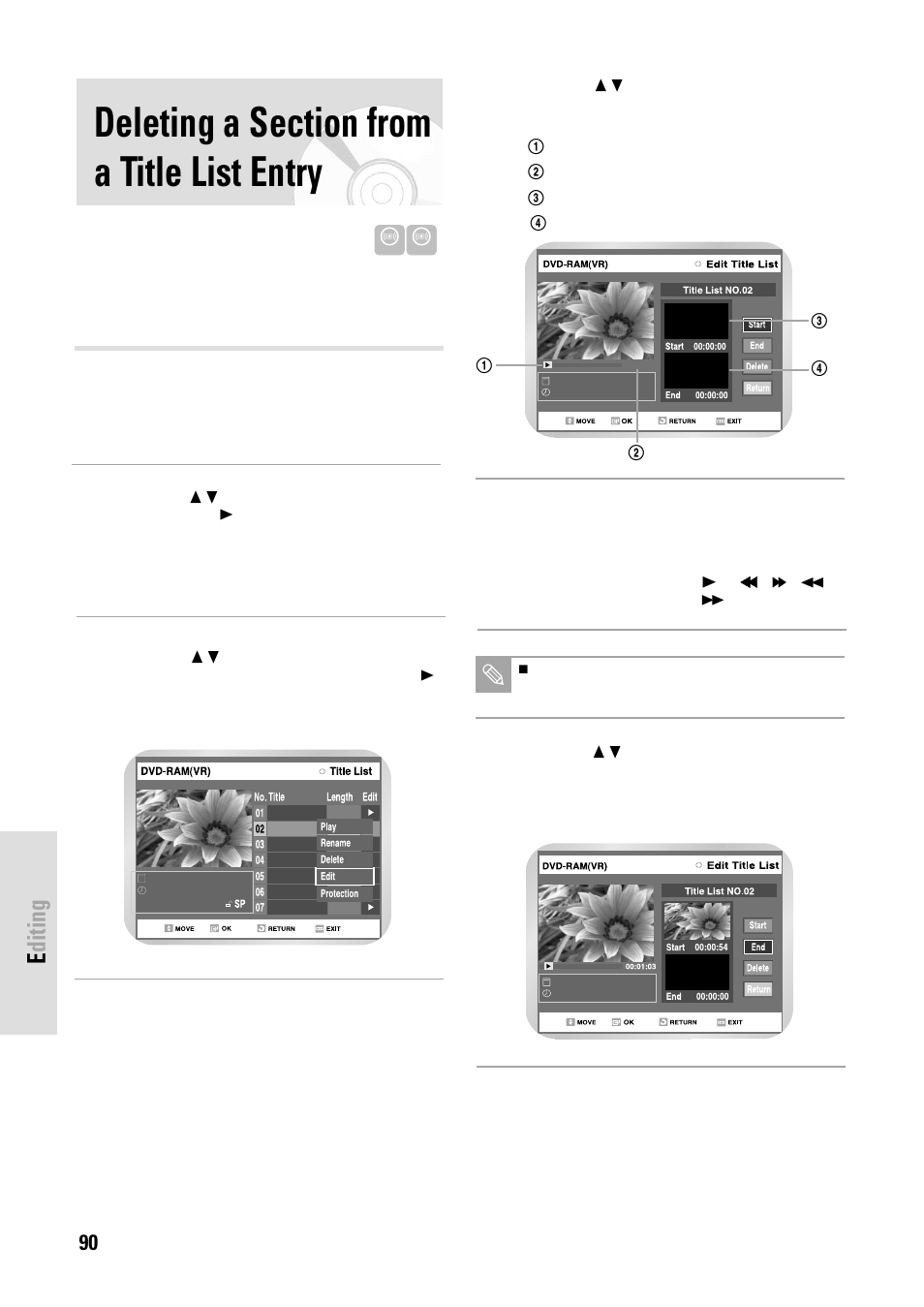 Editing, 90 - english | Toshiba D-VR3SB User Manual | Page 90 / 110