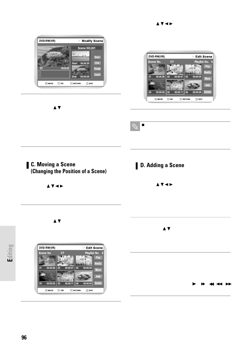 Editing | Toshiba D-VR3SB User Manual | Page 96 / 110