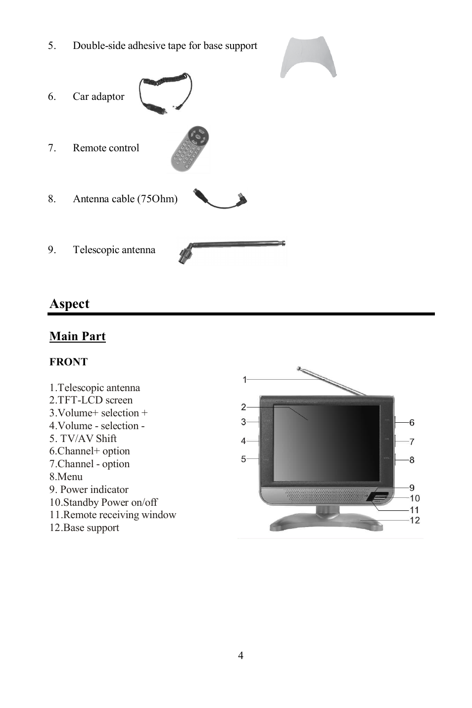 Aspect | Hyundai H-LCD804 User Manual | Page 4 / 28