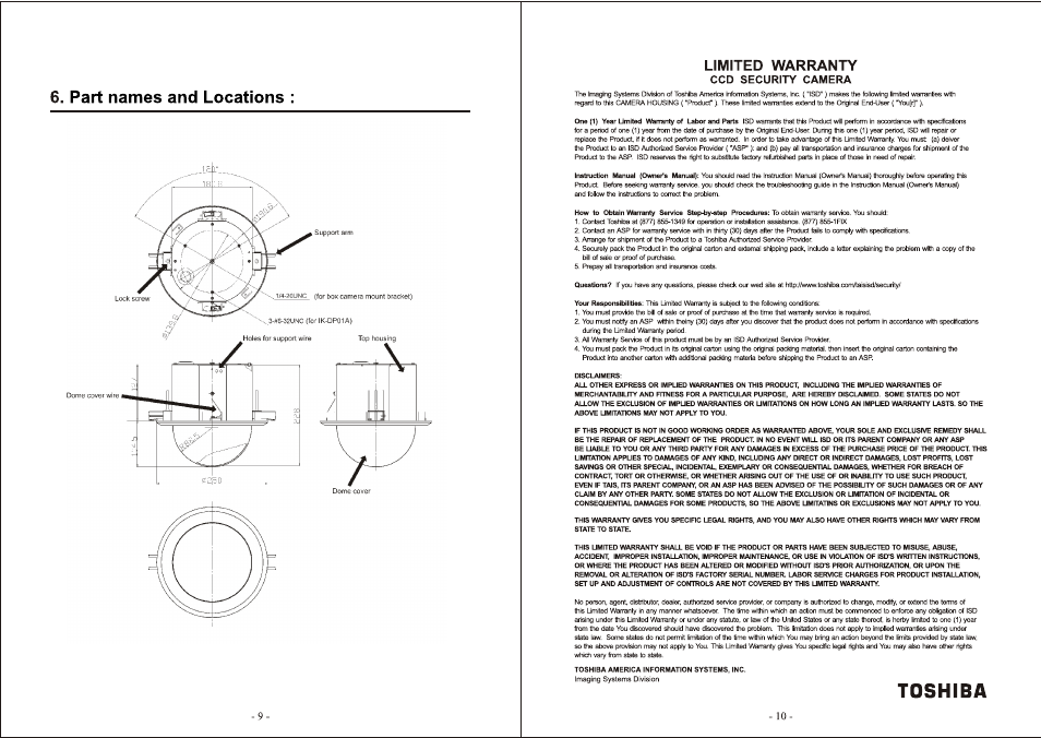 Toshiba JK-H01A User Manual | Page 6 / 6