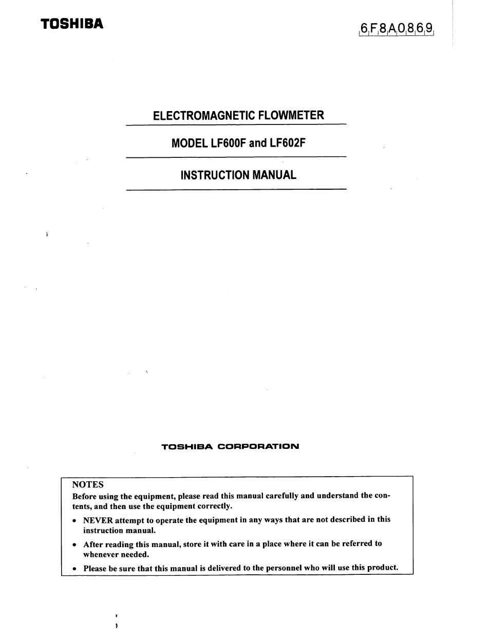 Toshiba LF600F User Manual | 162 pages