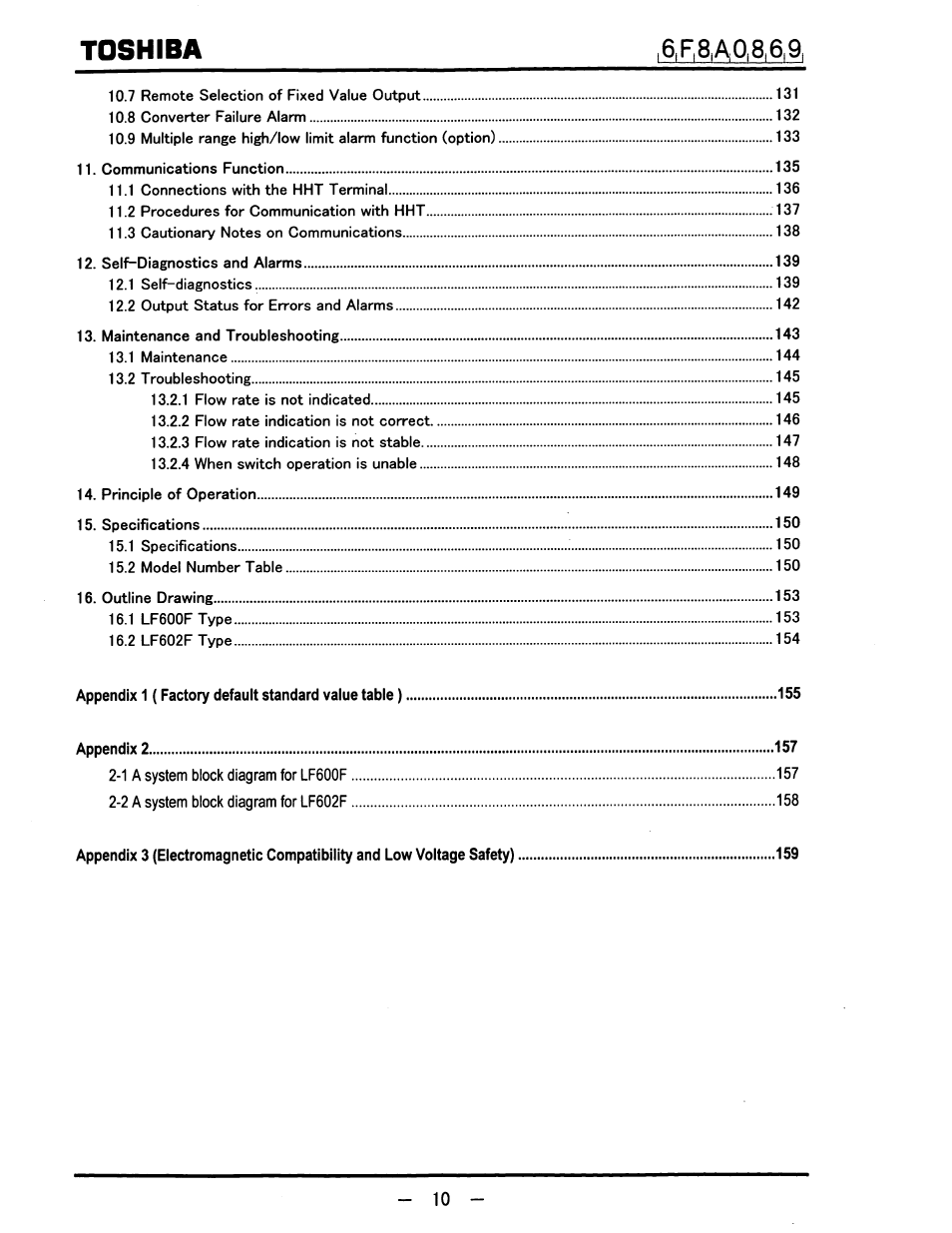 Toshiba | Toshiba LF600F User Manual | Page 11 / 162