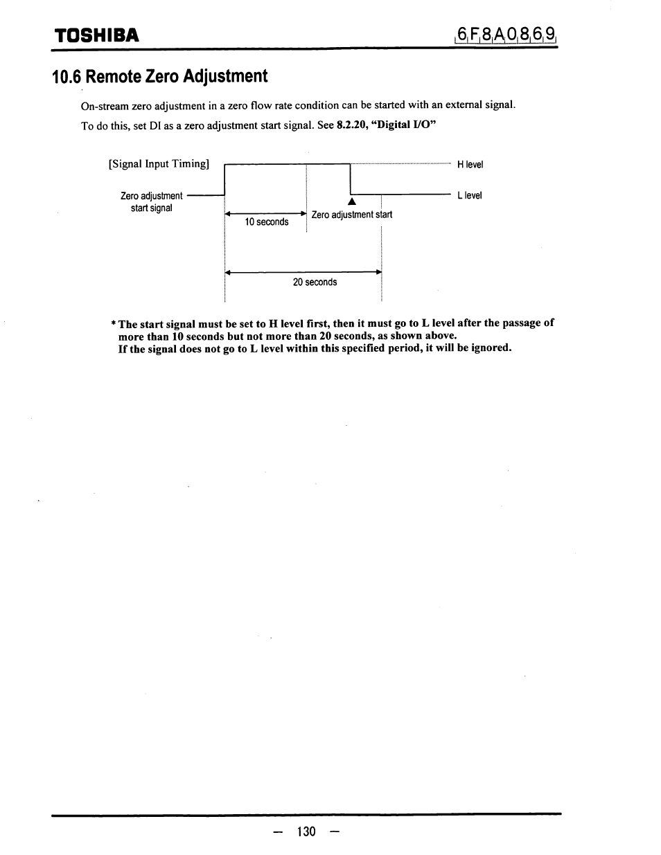 6 remote zero adjustment, Toshiba | Toshiba LF600F User Manual | Page 131 / 162