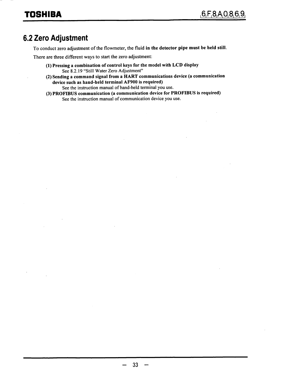 2 zero adjustment, Toshiba | Toshiba LF600F User Manual | Page 34 / 162