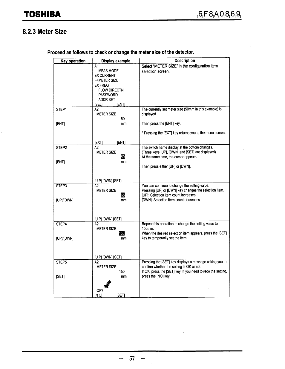 3 meter size, Toshiba | Toshiba LF600F User Manual | Page 58 / 162
