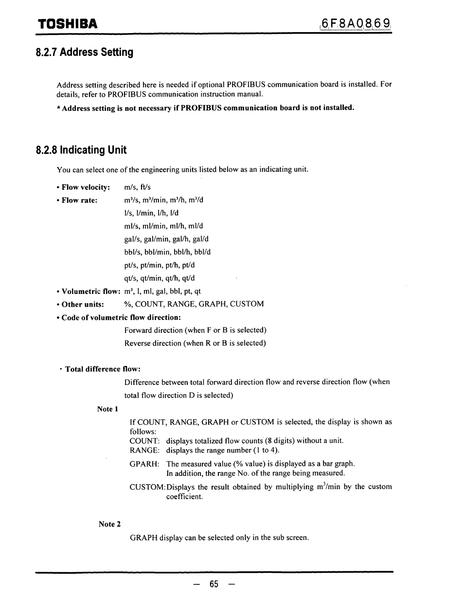 7 address setting, 8 indicating unit, Toshiba | Toshiba LF600F User Manual | Page 66 / 162