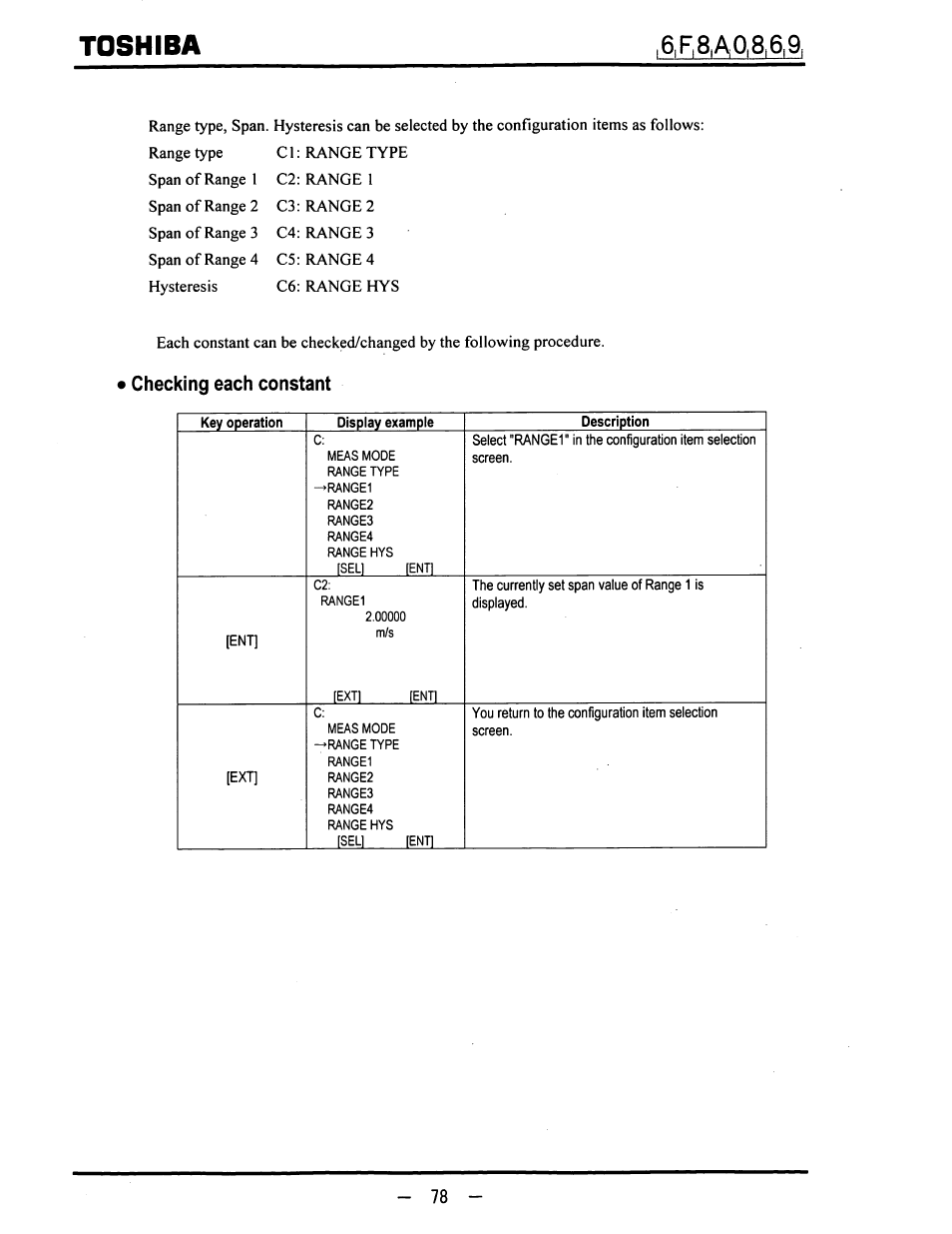 Checking each constant, Toshiba | Toshiba LF600F User Manual | Page 79 / 162