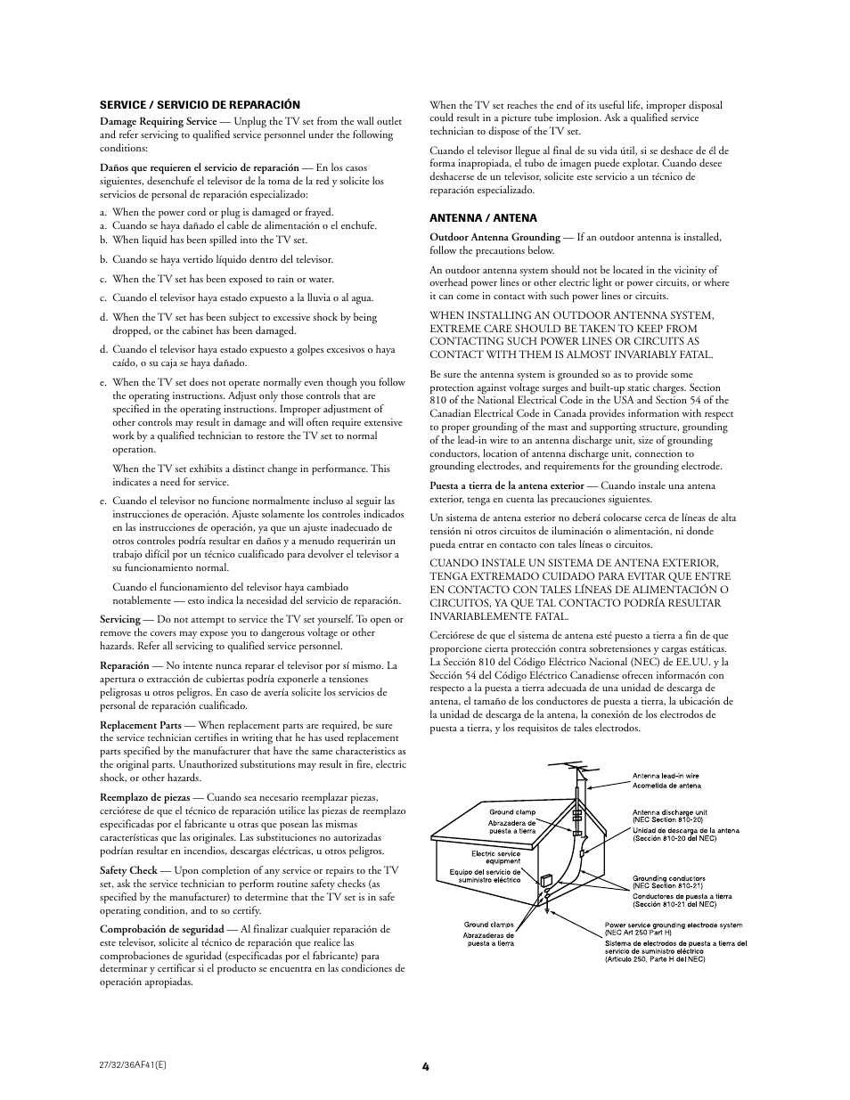 Toshiba 27AF41 User Manual | Page 4 / 38