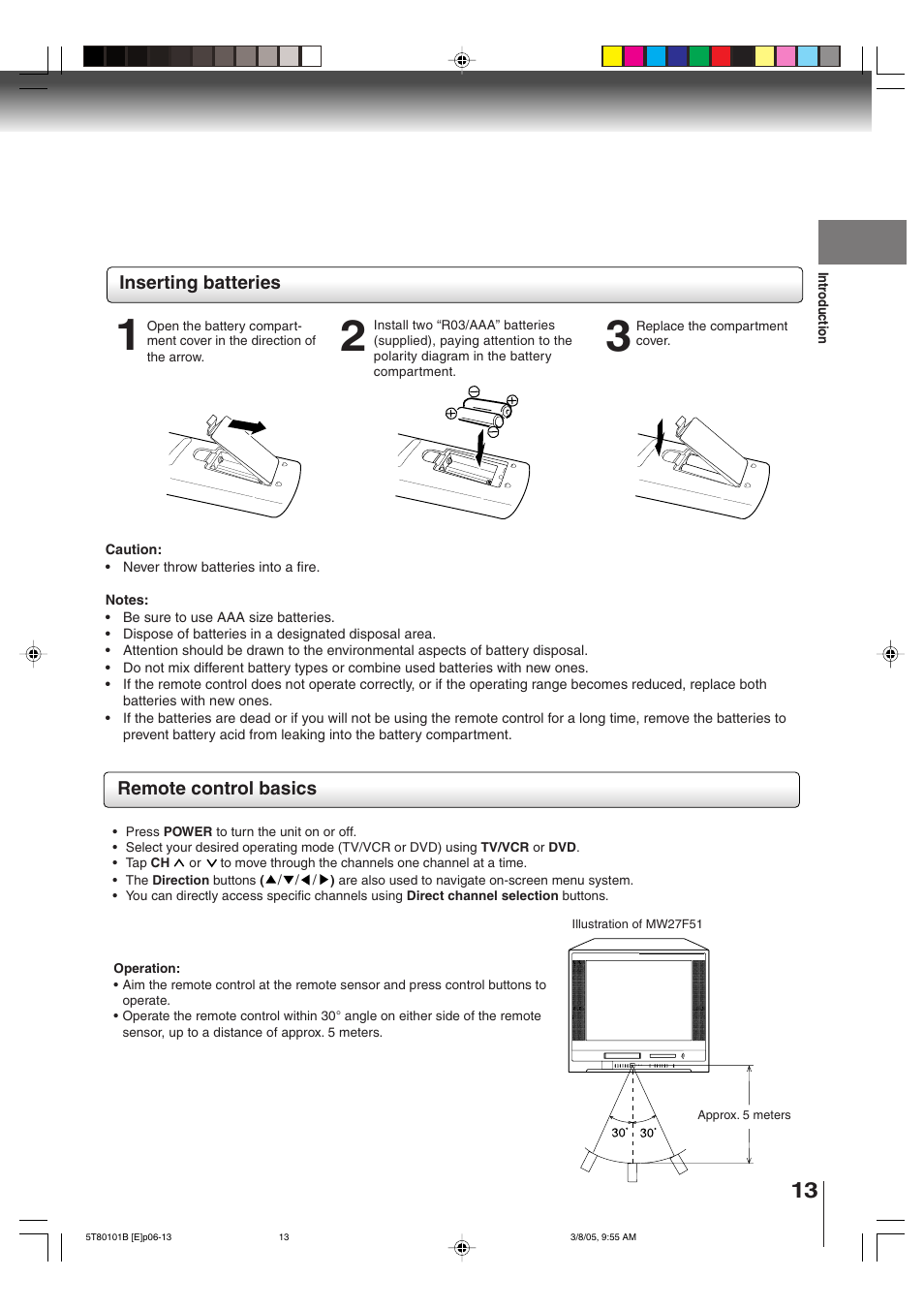 Toshiba MW27F51 User Manual | Page 13 / 72