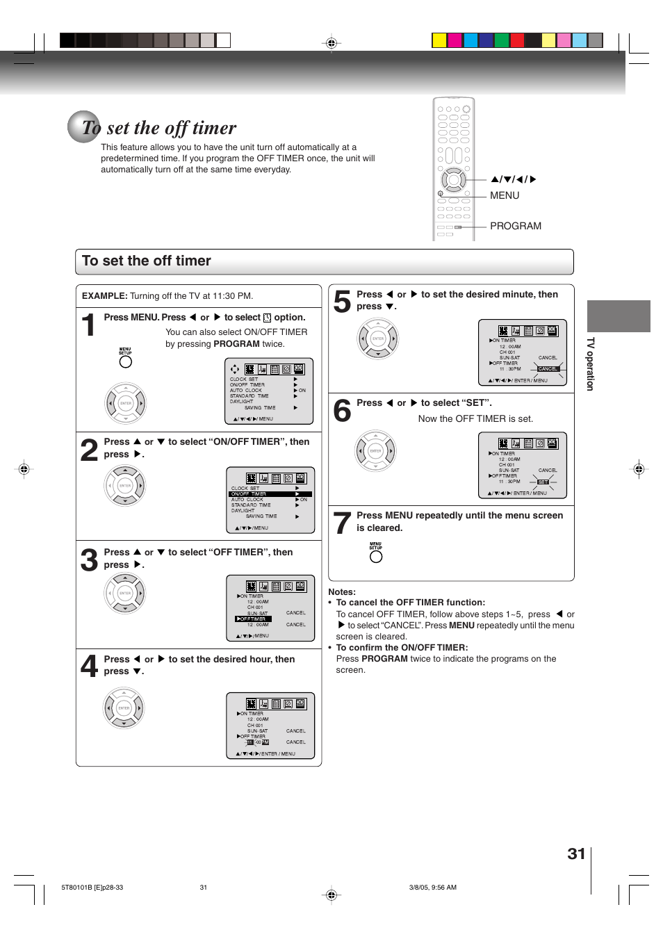 Toshiba MW27F51 User Manual | Page 31 / 72