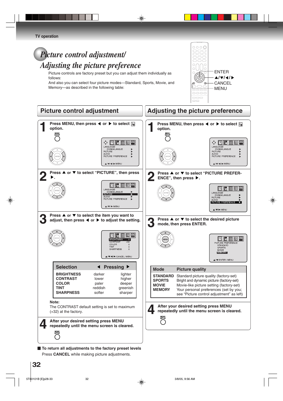 Toshiba MW27F51 User Manual | Page 32 / 72