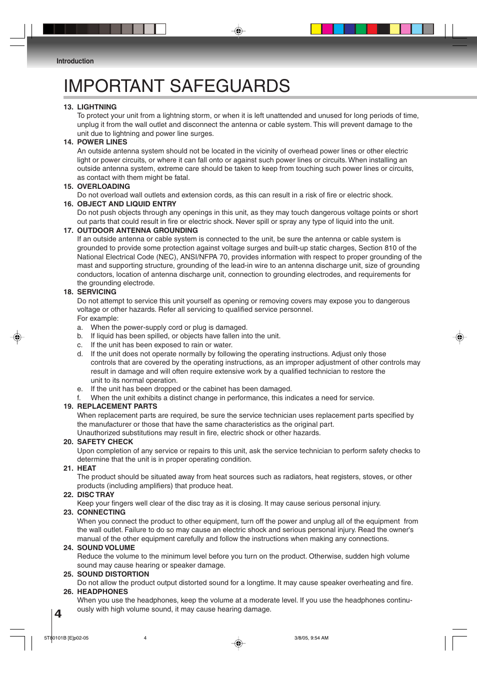 Important safeguards | Toshiba MW27F51 User Manual | Page 4 / 72