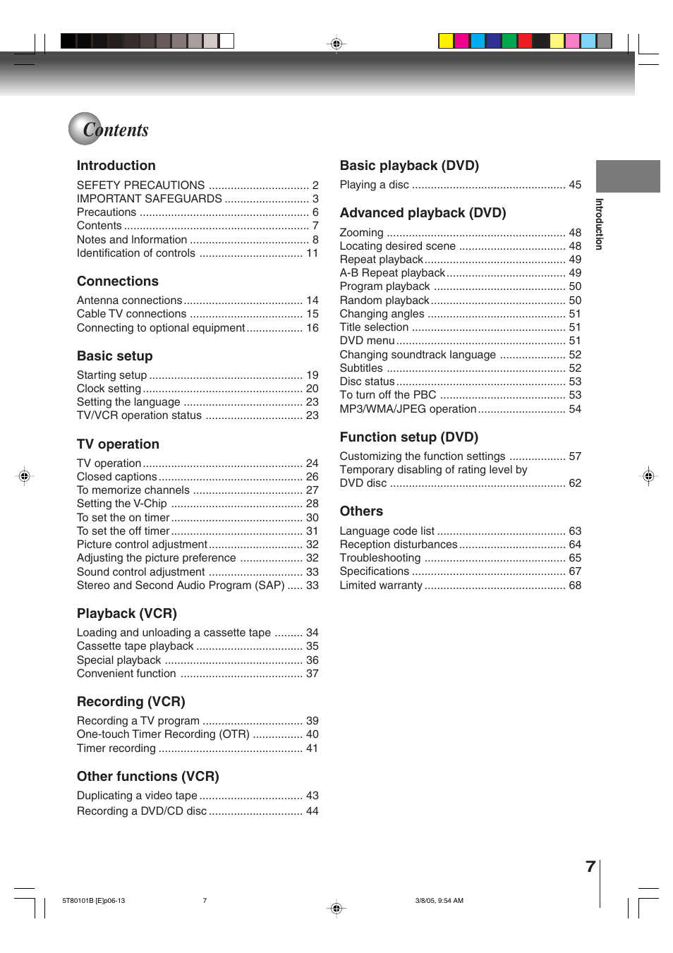 Toshiba MW27F51 User Manual | Page 7 / 72