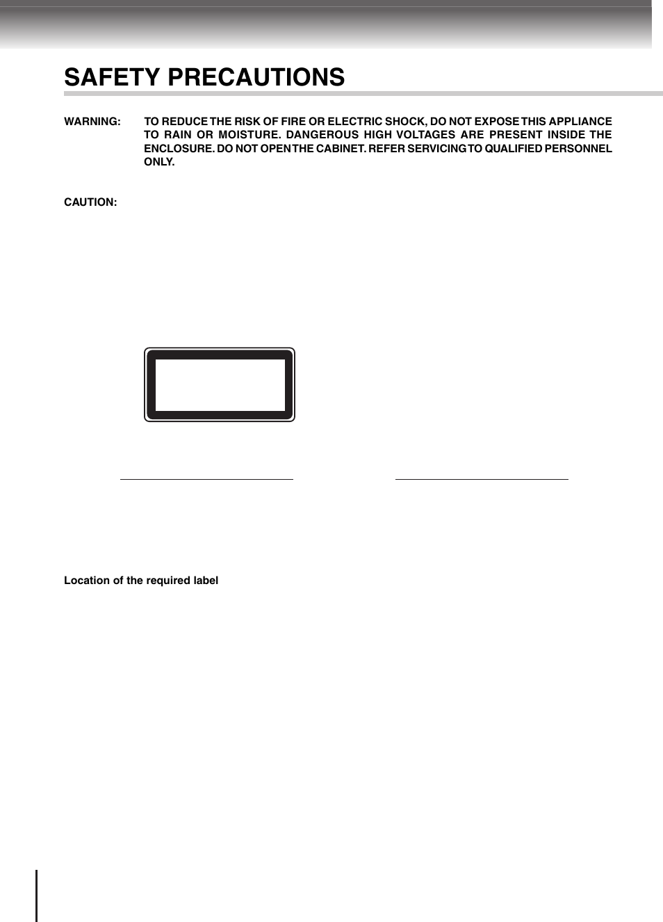 Safety precautions | Toshiba SD-370EKE User Manual | Page 2 / 38