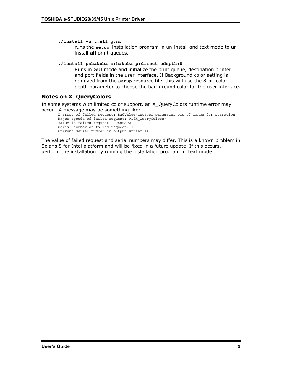 Notes on x_querycolors | Toshiba e-STUDIO35 User Manual | Page 17 / 53
