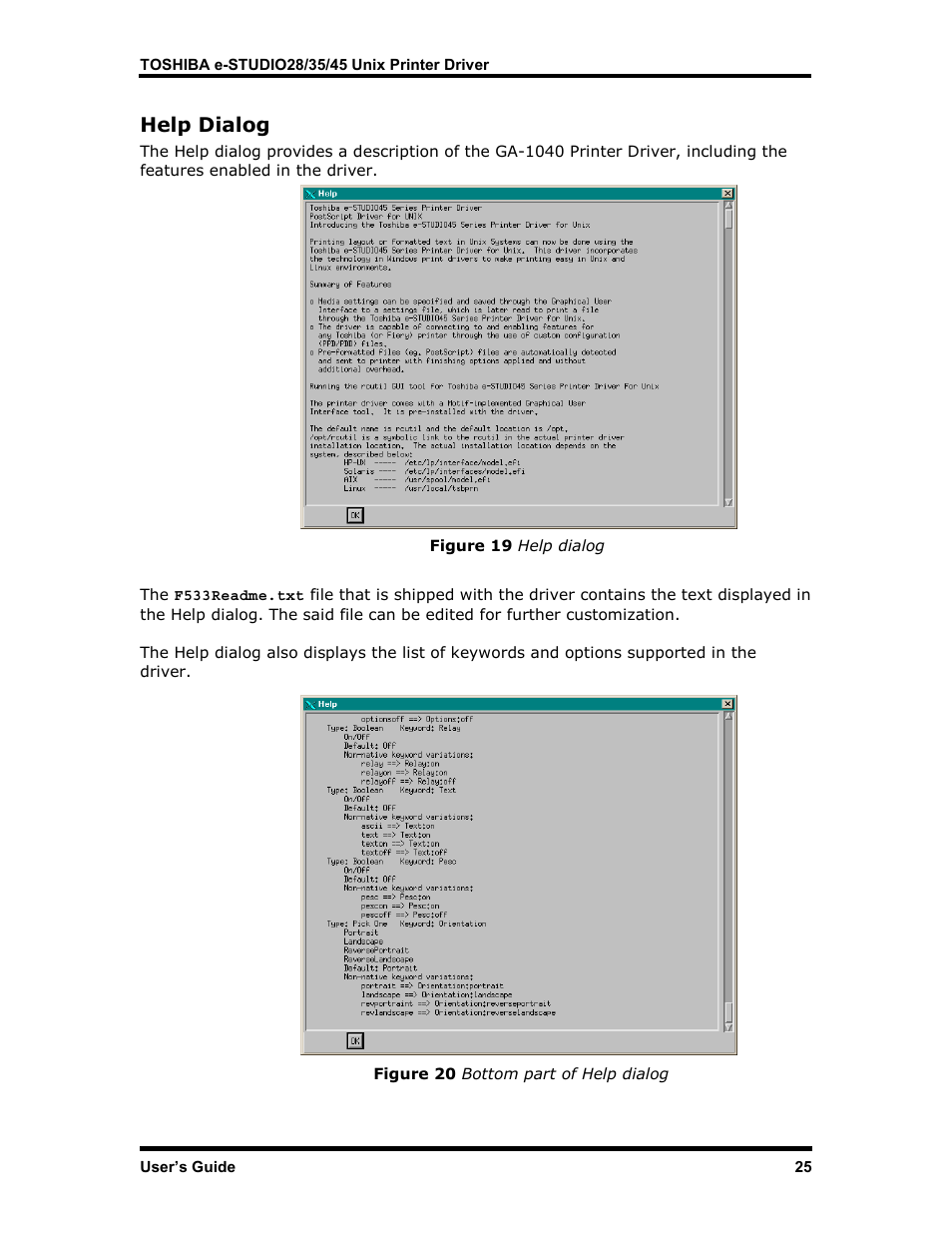 Help dialog, Ialog | Toshiba e-STUDIO35 User Manual | Page 33 / 53