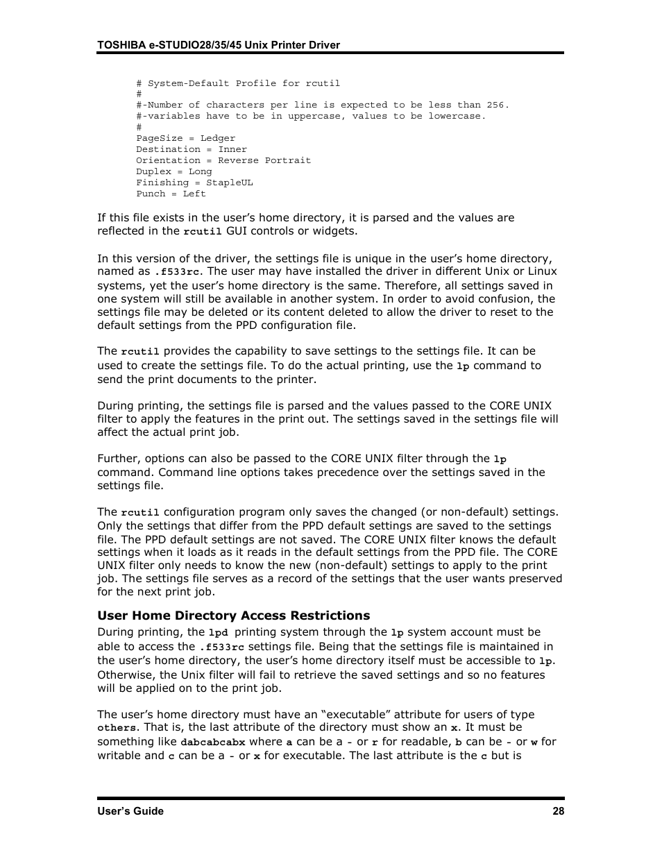 User home directory access restrictions | Toshiba e-STUDIO35 User Manual | Page 36 / 53