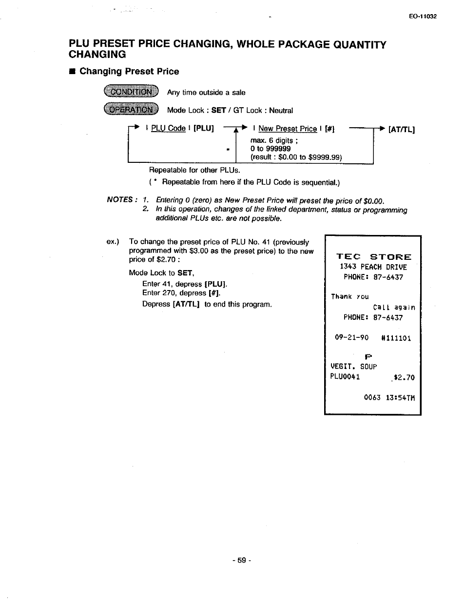 M changing preset price | Toshiba TEC FDS-30 User Manual | Page 125 / 142