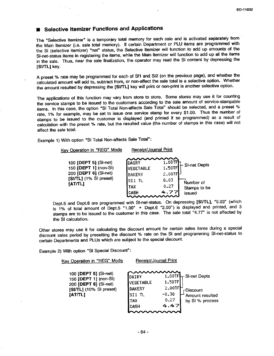 Selective itemtzer functions and applications | Toshiba TEC FDS-30 User Manual | Page 130 / 142