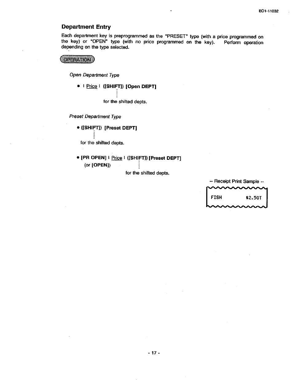Department entry | Toshiba TEC FDS-30 User Manual | Page 23 / 142