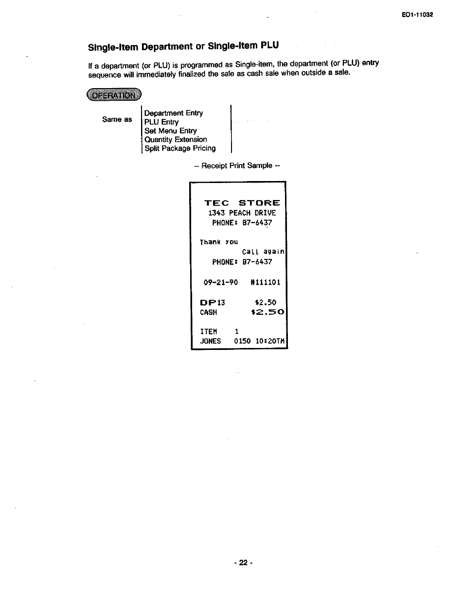 Single-item department or single-item plu | Toshiba TEC FDS-30 User Manual | Page 28 / 142