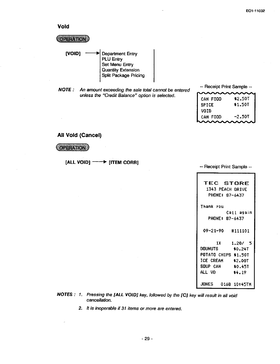 All void (cancel) | Toshiba TEC FDS-30 User Manual | Page 35 / 142