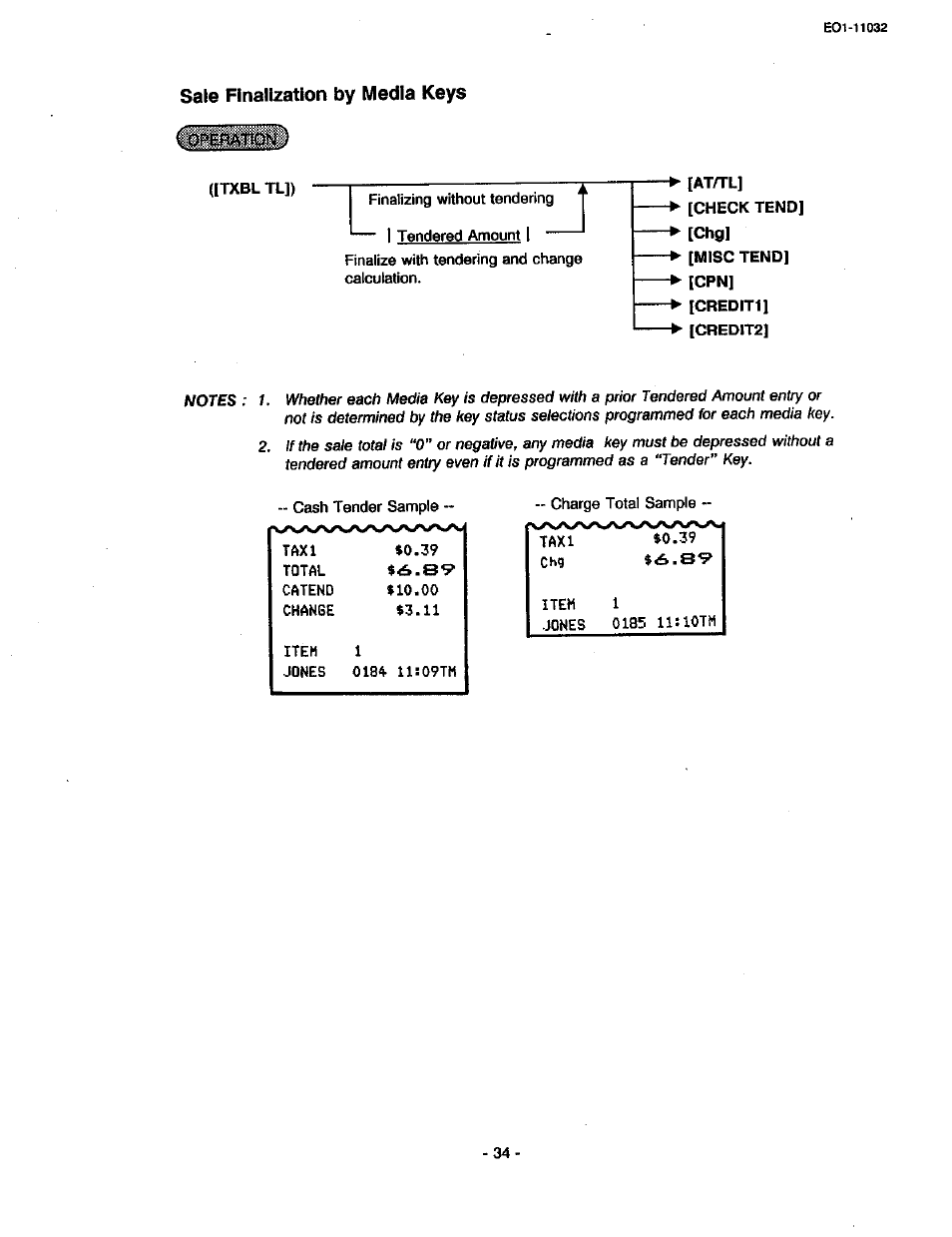 Sale finalization by media keys | Toshiba TEC FDS-30 User Manual | Page 40 / 142