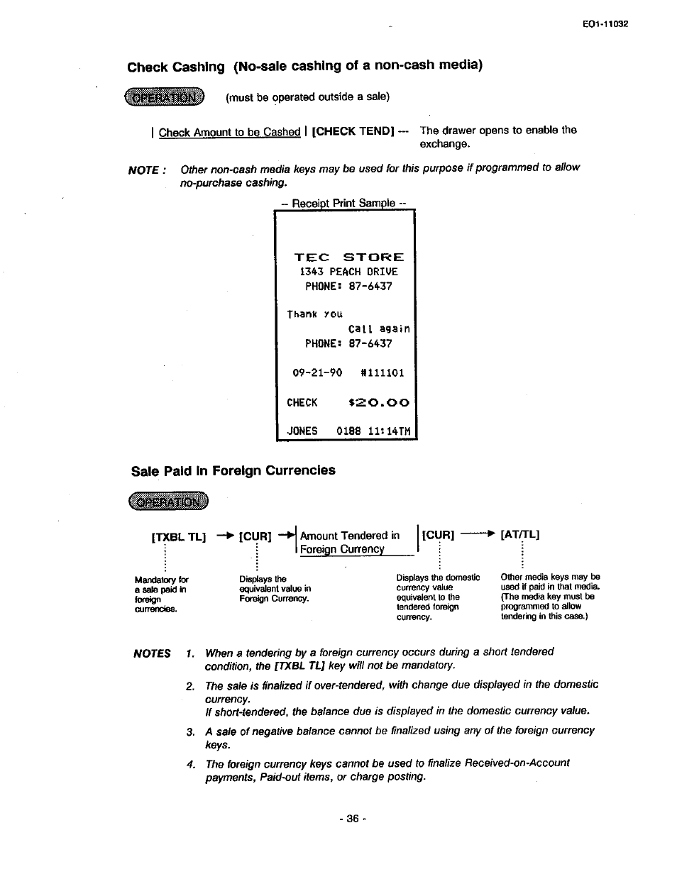 Sale paid in foreign currencies | Toshiba TEC FDS-30 User Manual | Page 42 / 142