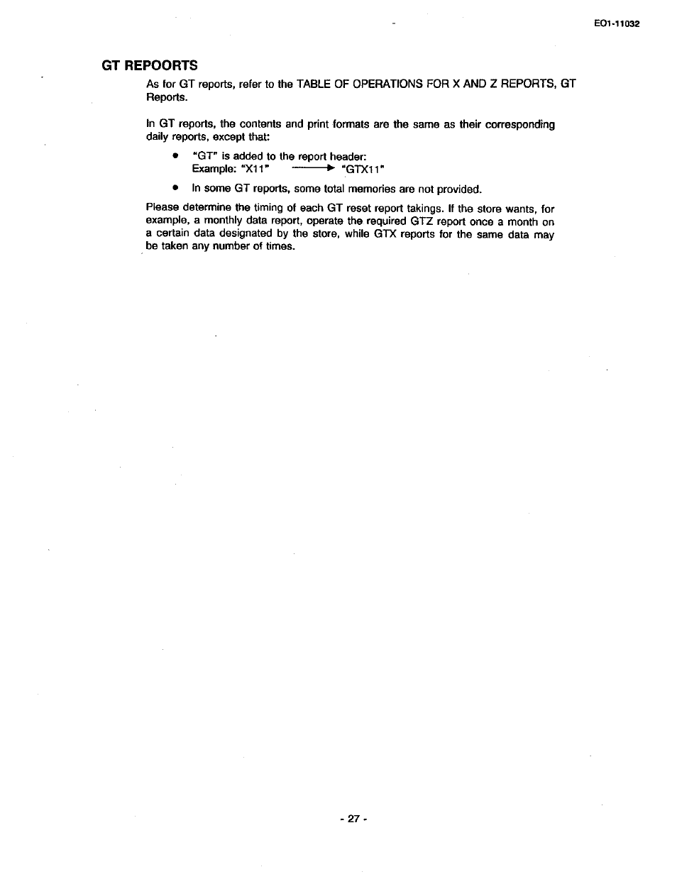 Gt repoorts, Gt reports | Toshiba TEC FDS-30 User Manual | Page 93 / 142