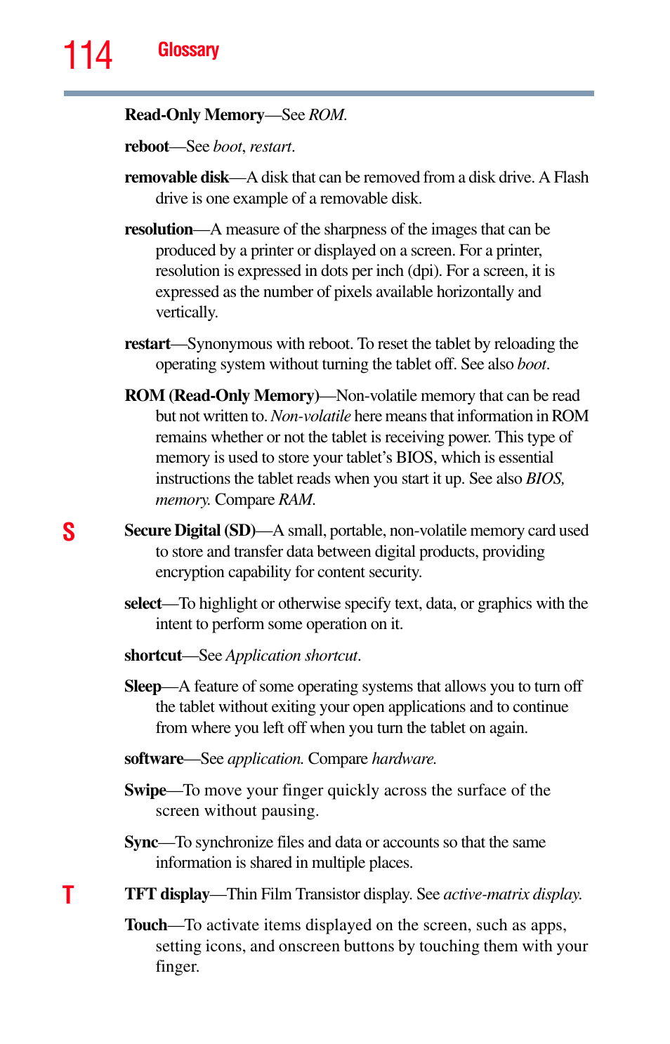 Toshiba Excite 10 GMAD00301010 User Manual | Page 114 / 122