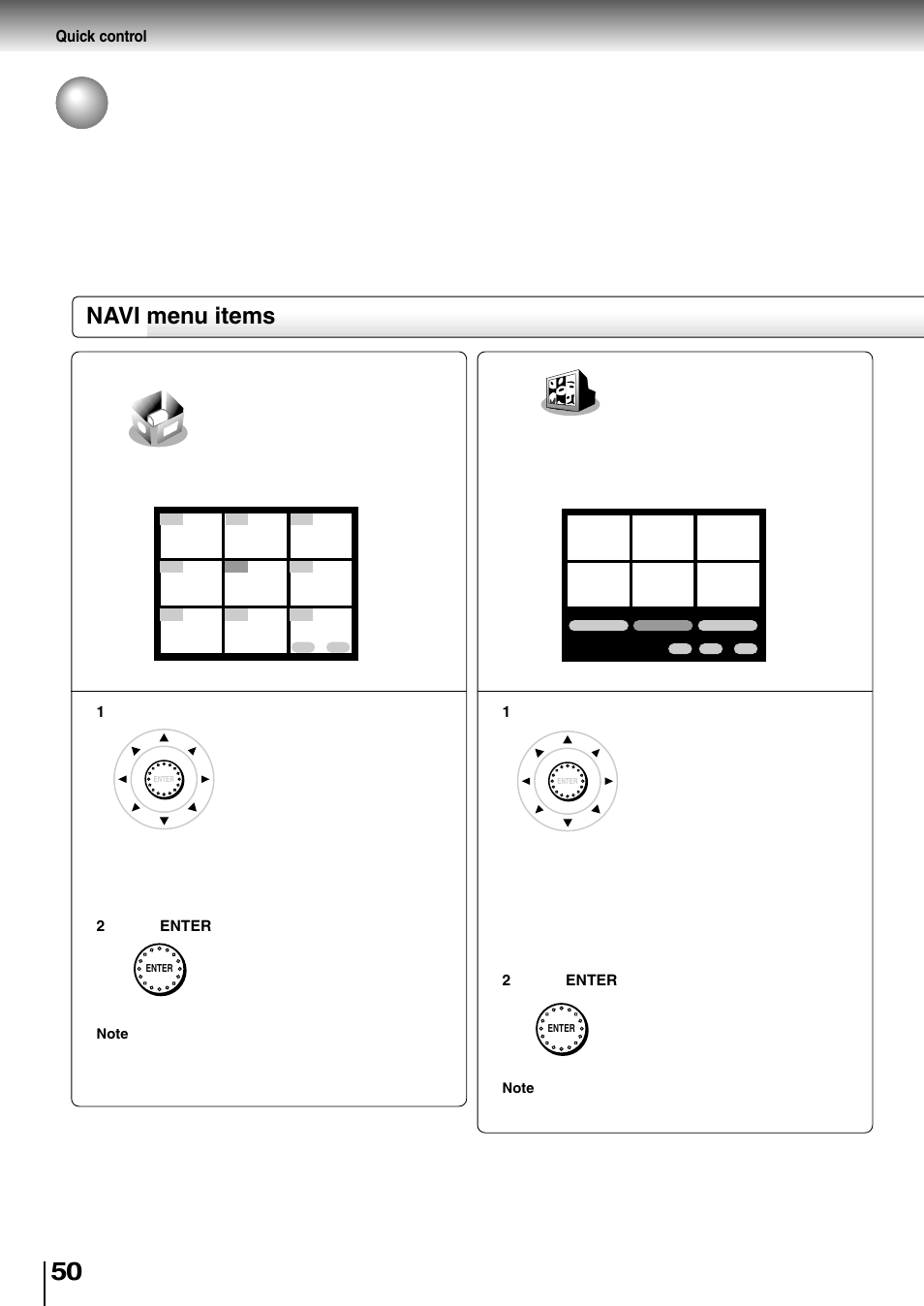 Accessing features - navi - (continued), Navi menu items, Angle viewer strobe viewer | Toshiba SD-4205 User Manual | Page 46 / 69