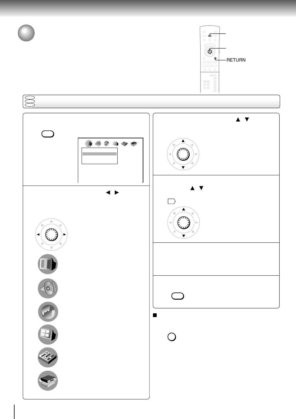 Customizing the function settings, Setting procedure | Toshiba SD-4205 User Manual | Page 50 / 69