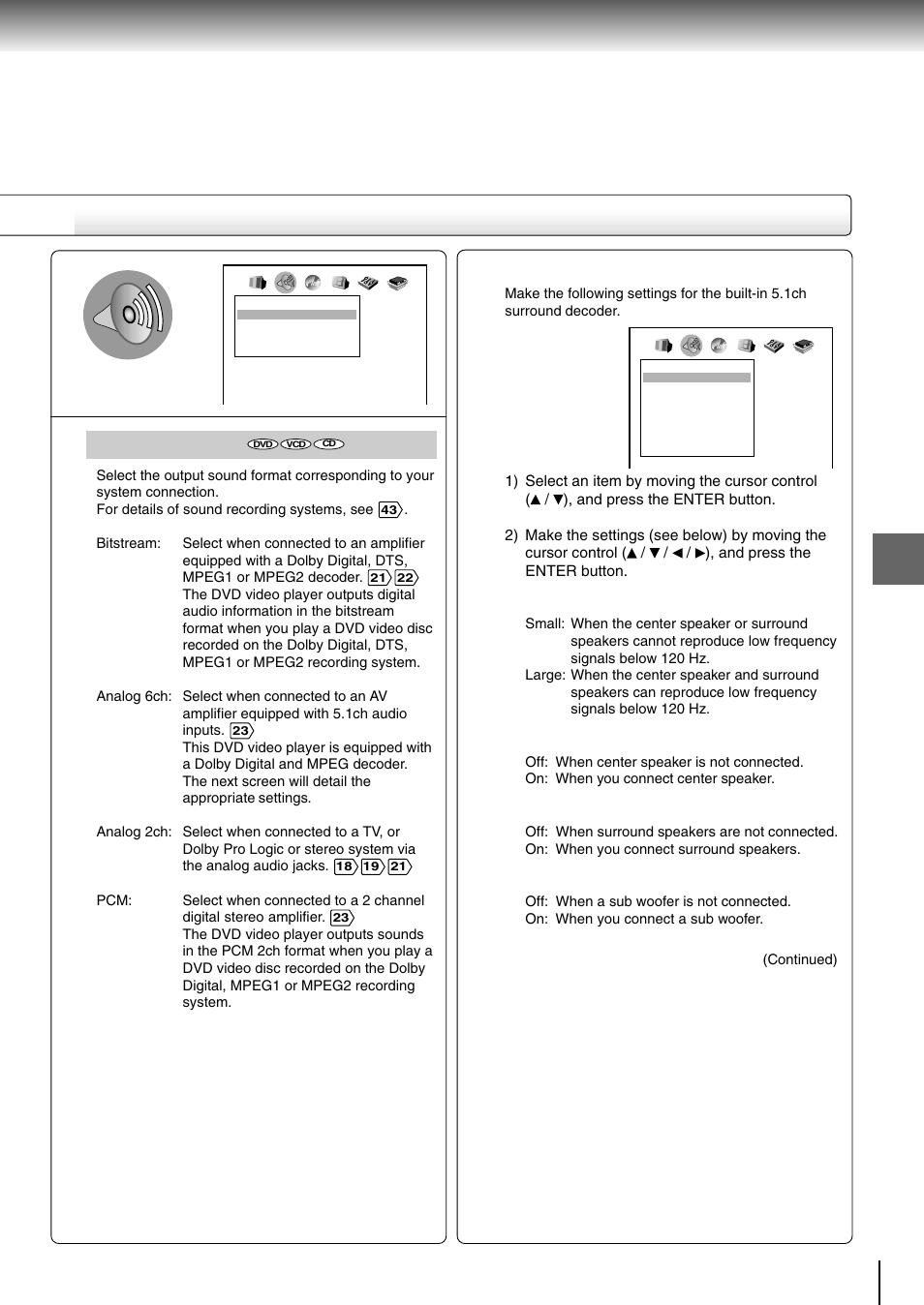 Audio out select | Toshiba SD-4205 User Manual | Page 53 / 69