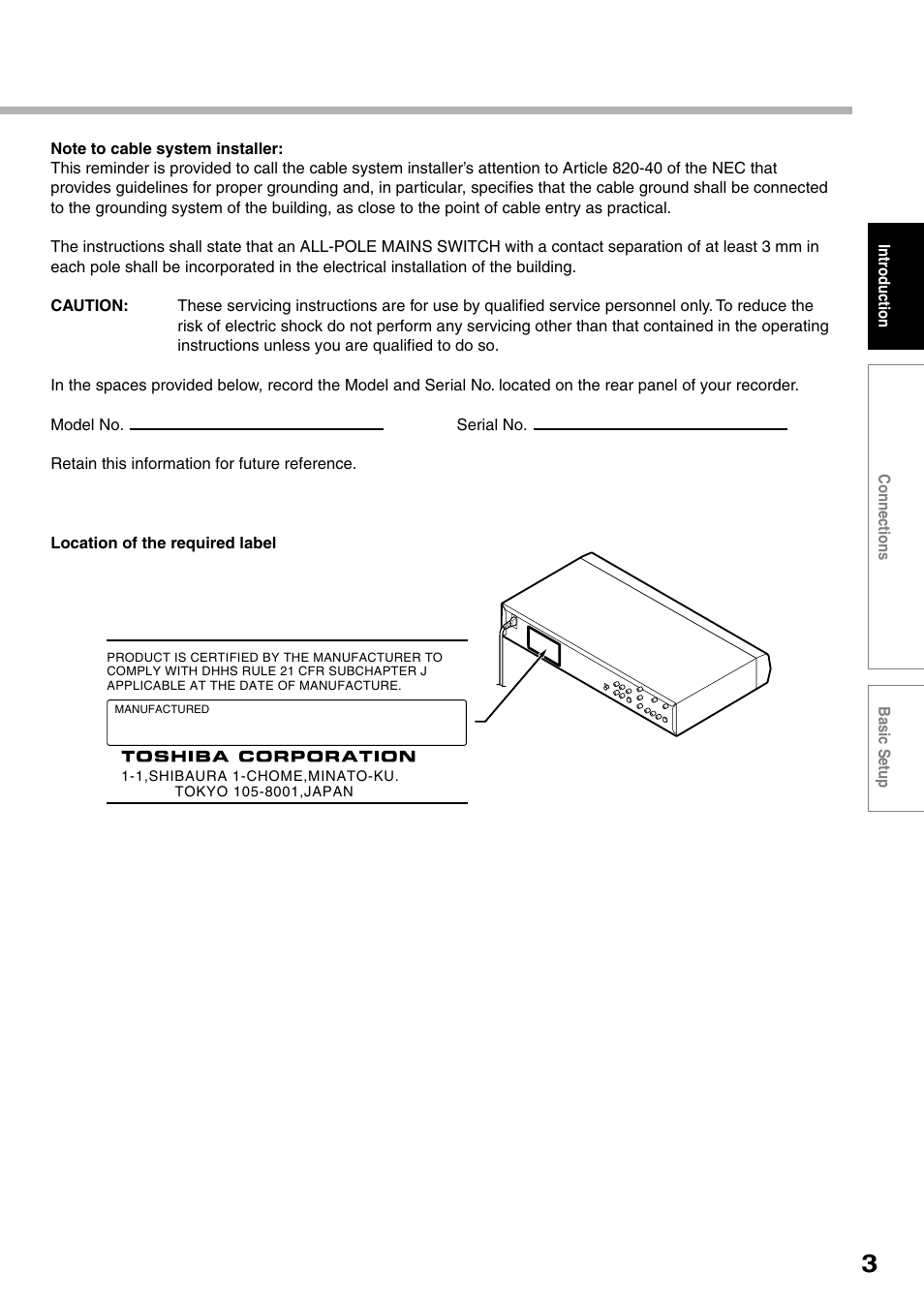 Toshiba D-R4SU User Manual | Page 3 / 52