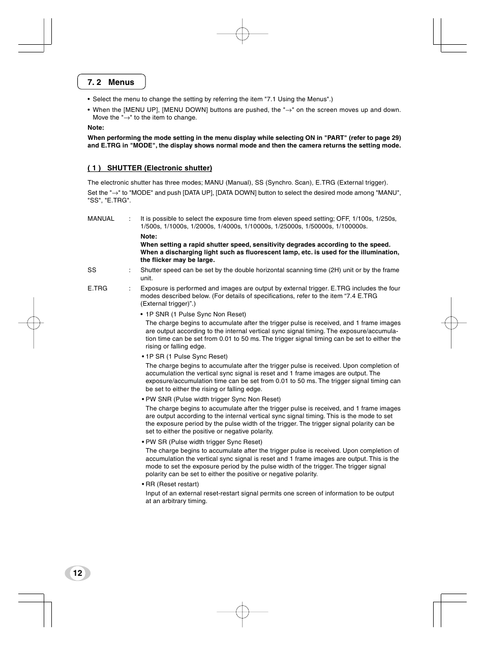 2 menus | Toshiba IK-TF9U User Manual | Page 12 / 34