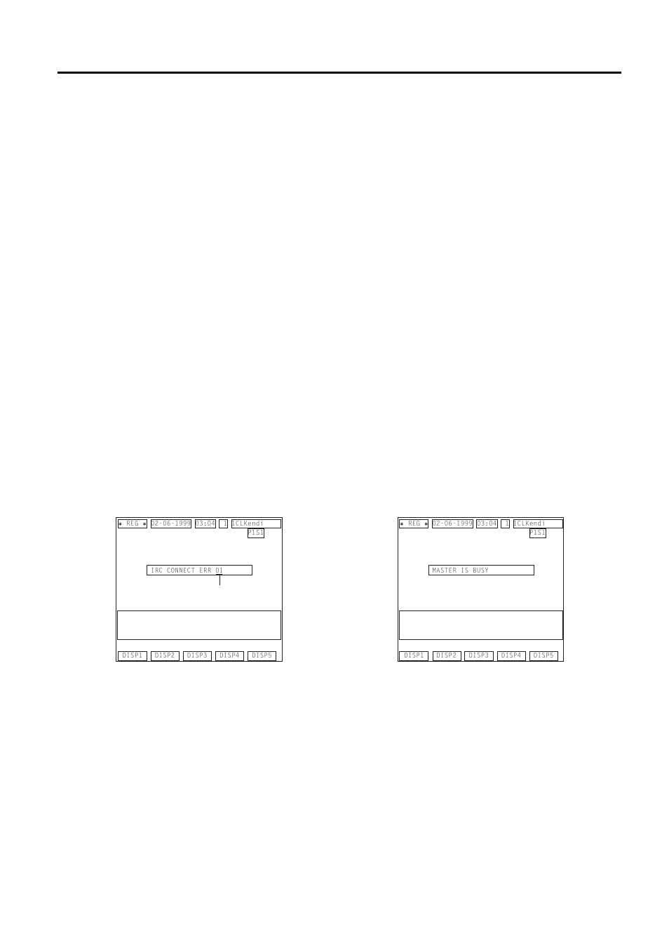 Transmission error -1, Cause of error -1, Error display -1 | Transmission error, 1 cause of error, 2 error display, 1 “irc connect err, 2 “master is busy | Toshiba FS-2600-1 User Manual | Page 205 / 210